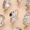 Pcs Set Punk Chunky Link Star Flower Rings Set Geometric Personality For Women Men Jewlery Accessories Cluster224T