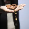 Braccialetti con ciondoli Creativi fatti a mano Nepal 108 Piccoli Vajra Bodhi Perline Stringa a mano Nappa Collana con rosario con temperamento elegante