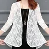 Polos pour femmes Mode d'été Dentelle Mousseline de soie Solaire Vêtements d'extérieur Casual Chemise à manches longues Femmes Kimono Cardigan Sunproof