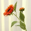 Decorative Flowers 1pc High Quality Long Stem Fake Flower Ornament 2 Heads Silk Artificial Sunflower Home Decor Wedding Party Accessories