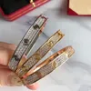 Bracciali per unghie in argento Bracciale a polsino Bracciale in oro da donna Uomo Diamante Gemma Cacciavite Vite Design regalo in acciaio inossidabile di qualità218V
