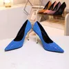 Women's leather high-heeled Boat shoes Luxury Designer Fashion Dress Shoes Sexy stiletto Party Shoes High Quality Workplace Work shoes Suede leather strap box