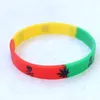 50pcs multicolor Maple Leaf Silicone Bracelet Popular Logo Fashion Women Men Usisex Barcelets283C