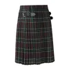 Herrbyxor herr mode casual retro skotsk stil rutt kontrast midjeband veckad kjol höst traditionell högland tartan kilt