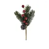 Fiori decorativi 10 pz Giorno Di Natale Fiori Finti Frutta Rossa Pigna Simulato Artigianato Artificiale Ritagli Bouque D4K0