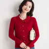 Cardigan en tricot pour femmes, pull à col POLO, veste courte, Slim, couleur unie, chemise à bascule, printemps automne, climatisation, 2023