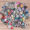 Lot de 50 pièces en métal mélangé, boutons à pression de 18mm, bijoux en métal strass, breloques à boutons-pression pour bricolage, bijoux 179Z