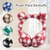 Bérets doux en peluche Plaid cache-oreilles pour hommes femmes hiver oreille plus chaud coupe-vent Y2k Harajuku gothique Punk réglable mode mignon couverture