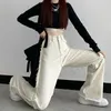 Jeans pour femmes Baggy pour femmes taille haute ample jambe large femme pantalon décontracté confort denim pantalon coréen streetwear blanc jean
