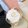 23P Women Designer Mini Drawstring Bucket Bag Caviar Leather Gold Metal Hardware Matelasse Chain Lady Crossbody Shoulder Handbag Tote Quilted Purse Sacoche 15cm