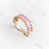 Anéis de casamento misturam estilo rosa cristal de cristal romântico Butterfly Butterfly Ring Shiny For Women Girls Y2K Acessórios Moda Trend Party Gifts