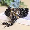 SN1527 BALCK TOARMALINE 108 MALA BRACELET FOR WOMEN新しい到着デザインタイガーズアイストーンブレスレットファッション女性ジュエリー232R