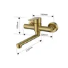 Kitchen Faucets In-Wall Brushed Gold Extra Long Spout Sink Faucet 180° Rotation Folding Bathroom Bathtub Mixer Tap Stainless Steel