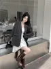 Women's Suits 2023 Spring And Autumn High-end Design Gray Casual Small Suit Jacket One Button Office Lady Blazer Top Women Outwear