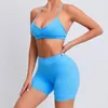 Survêtements pour femmes Essayez de BN Fitness Bra Set Shorts Survêtement Sexy Back Sling Vest Sportswear Entraînement Running Top Sports Costumes Gym Vêtements