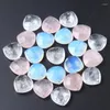 Pingente colares pedra de cristal natural 15mm forma waterdrop ametista rosa quartzo opala para diy chakra colar jóias acessórios