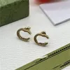 Boucles d'oreilles design femmes G Logo goujons luxe charme rétro boucle d'oreille accessoires de mode bijoux Double 324