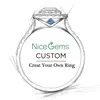 Personalizza il tuo anello di fidanzamento con diamanti, rubino, smeraldo, zaffiro, 0 3ct-12ct, oro 9K 10K 14K 18K 2011102694