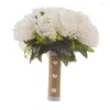 Fiori decorativi Bouquet da sposa Matrimonio squisito bianco con artificiale perfetto per ogni sposa