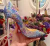 Sapatos de vestido verde brilhante lantejoulas mulheres pontiagudas saltos altos deslizamento em glitter stiletto bombas para senhoras elegantes chique festa de casamento