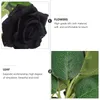 Decorative Flowers Simulation Black Rose Fake Flower Decor Halloween Present Plastic Vases Roses Silk Simulated Bride Artificial Bouquet