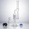 CSYC GB007 Dab Rig Smoking Pipe About 9.13 Inches Recycle Perc Glass Water Bong Stand Base 14mm Quartz Ceramic Nails Quartz Banger Nail Clip Dabber Tool Silicon Jar