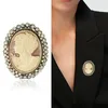 Broches estilo gótico vintage strass cameo cabeça pino estátua beleza broche para roupas femininas saco chapéu acessórios jóias