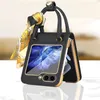 Borsa di lusso Custodia per telefono Vogue in seta per Samsung Galaxy Z Pieghevole Flip3 Flip4 Flip5 5G Moda Donna Protezione completa Membrana morbida In pelle Fold Shell Antiurto