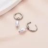 Orecchini a cerchio Perle finte Goccia Ciondoli coreani in acciaio inossidabile Gioielli da sposa di moda