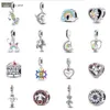 925 Sterling Silver Charms för smycken för kvinnor pärlor spridda pärl enhörning hänge