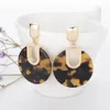 Dangle & Chandelier Tortoiseshell Trendy Jewelry Geometric Design Earrings For Women Bohemian Drop Gold Hook Eardrop Acrylic Gifts225t