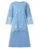 Robes de grande taille L-8XL femmes robe pour maman lâche broderie Midi fête élégante dame soirée dentelle femme gros vêtements