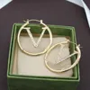 Varumärkesbrev Gold Hoop Jewelry Women Lady Party Wedding Lovers Gift Engagement Designer Earrings Earring