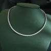 Цепочки Andara из стерлингового серебра 925 пробы, ожерелье с цирконием, женская модная простая обручальная свадебная подвеска, ювелирные изделия 4 мм 45 см