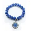 Braccialetti con ciondoli Bracciale con perline di strass blu cielo alla moda Bracciale con ciondolo della società greca ZETA AMICAE