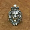 Bagues de cluster Linsion 925 Sterling Silver Lion King Bague Mens Biker Punk Animal TA190 Taille américaine 7-15255d