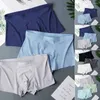 Underpants 3Pcs Mens Ice Silk Soft Smooth Underwear Boxer Briefs Comfy Silky Shorts Pouch Underpantsnightgown Trunks