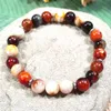 MG0911 8 MM Bracelet en Agate de feu naturel Bracelet de Protection contre l'énergie négative haute qualité spiritualité méditation bijoux 311S