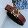 Wholesale Classic Antique Leather Designer Belt Fashion Gold Silver Color Smooth Buckle Mens Womens Jeans Casual Belts Width 3.8cm Loewew Belt 1999