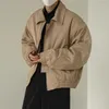Kurtki męskie modne męskie płaszcz osobowość codzienna noszenie uniwersalnej obroży lapowej nagie kurtka