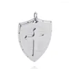 Pendant Necklaces 3 Colours Stainless Steel Cross Shield Fashion Charms KL010 JP