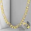 Pure Golds Chain Necklace Jewelry Plated 24k Gold 10mm Heavry Figaro Halsband för män 22inch251a