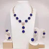 Yulaili – ensemble de boucles d'oreilles et collier pour femmes, Design de pierres précieuses, saphir bleu rouge, accessoires de beauté de fête