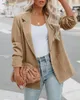 Abiti da donna Giacche blazer casual Giacca da lavoro abbottonata Giacca a maniche lunghe Cardigan aperto sul davanti Cappotto con risvolto con tasche