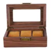 Watch Boxes Collection Box Wood Grain 3 Grids Jewelry Storage Lock