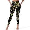 Pantalones activos Cadena de oro Yoga Mujeres Enlaces Imprimir Leggings Push Up Estético Legging Elástico Entrenamiento personalizado Deporte