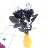 Dekorative Blumen mit Handknochen, Spukhaus, Po-Requisiten, Geisterfest, künstliche Rosenblume, Halloween-Dekoration, schwarzes Party-Layout