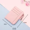 Small Wallet Credit Multi-Card Holders Package Fashion PU Function Zipper Ultra-Thin Organizer Case Student Women Coin Purse