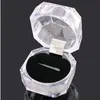60Pcs lot Acrylic Crystal Clear Ring Box Transparent 3Color Box Stud Earring Jewelry Case Gift Boxes Jewelry Packaging283V