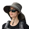 Cappelli a tesa larga Cappello con visiera alla moda Protezione solare per bacino con foro sottile per esterni in tinta unita per il sole che tocca la pelle